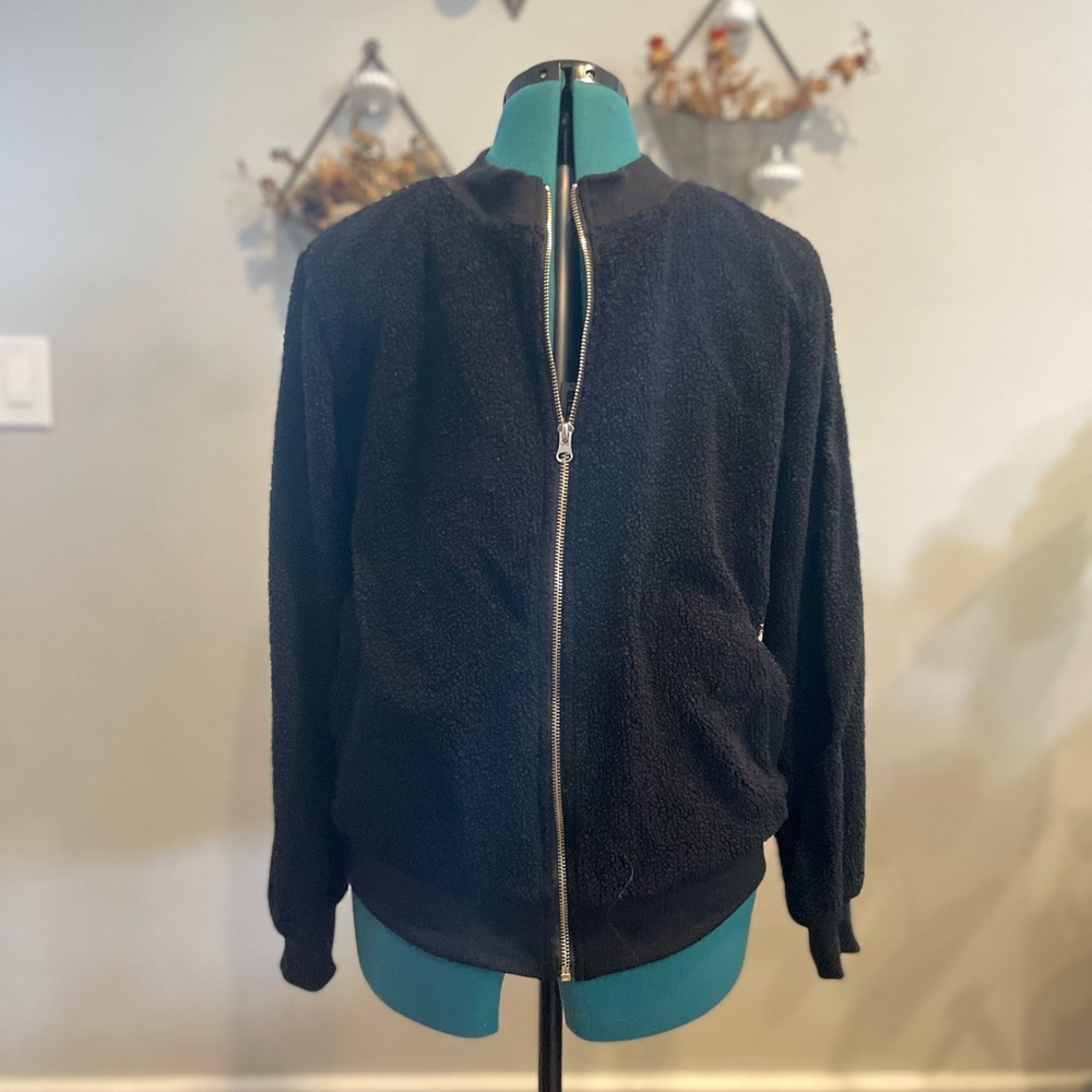 Cozy Black Zip-Up Jacket